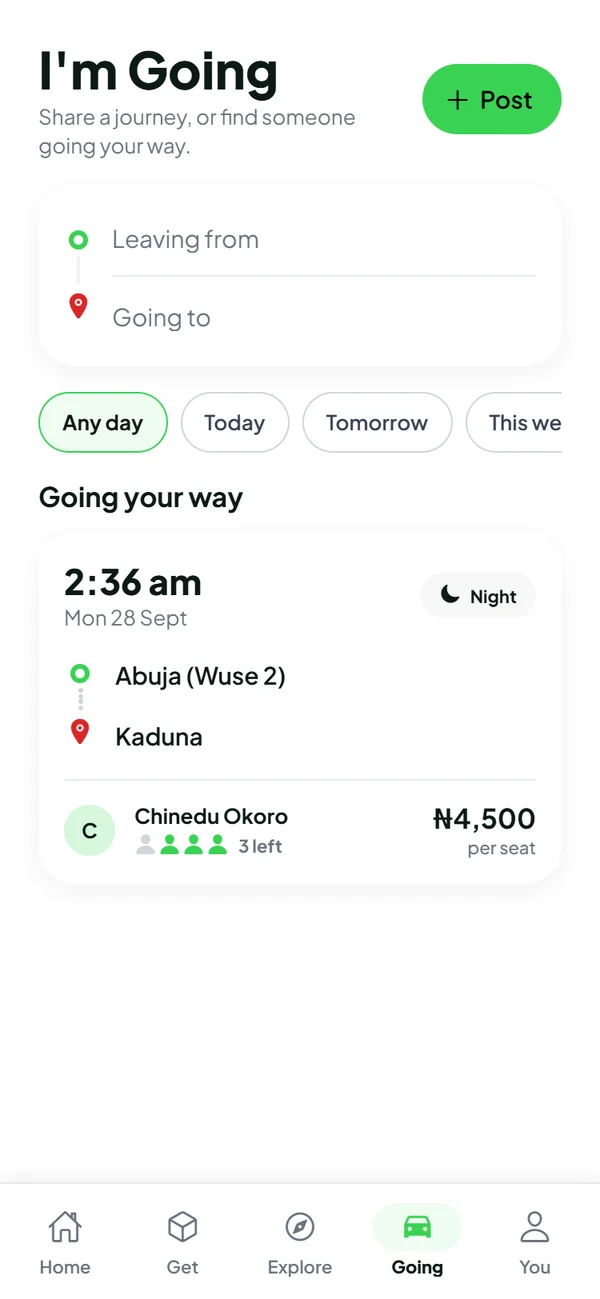 A journey with seats and contribution in the GetPady app